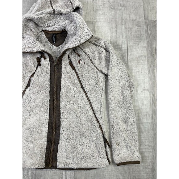 Kuhl Womens Flight High Pile Sherpa Fleece Jacket Size S Stone Hooded Outdoors R - Picture 3 of 9